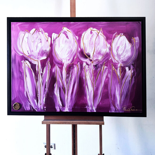 Schilderij -80x120 cm - Tulpenmanie - Contemporary tulip composition #2