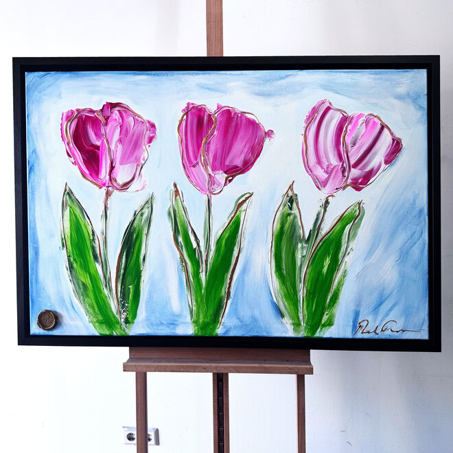 Schilderij -80x120 cm - Tulpenmanie - Contemporary tulip composition #1
