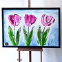 Painting  - 80x120 cm - Rick Triest -  Contemporary tulip composition #1
