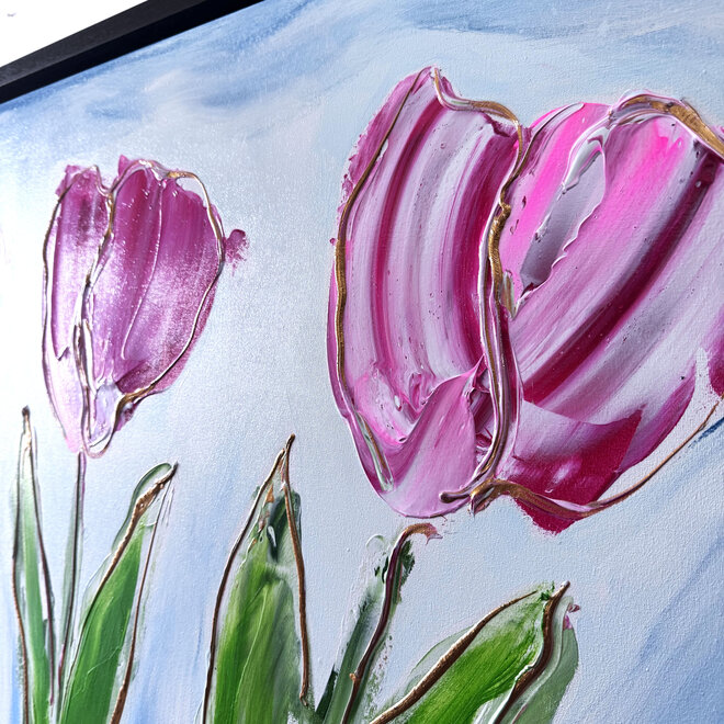 Schilderij - 80x120 cm - Rick Triest -  Contemporary tulip composition #1
