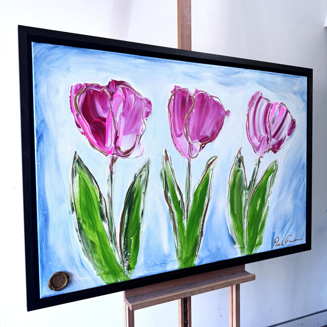Painting  - 80x120 cm - Rick Triest -  Contemporary tulip composition #1