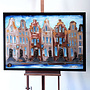 Painting- 80x120x4,5 cm - Rick Triest - Amsterdam Herengracht - Blue & Gold #125