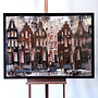 Painting- 80x120x4,5 cm - Rick Triest - Amsterdam LUXURY style - grachten gevels in omber & Gold #230