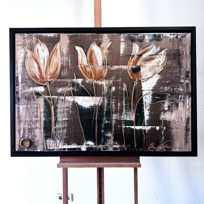 Painting  -80x120 cm - Tulpenmanie - Luxury Tulpen - Bronze & Sienna #1