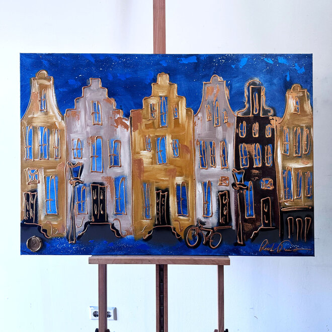 Painting- 80x120x2,5 cm - Rick Triest  -Amsterdamstarry night
