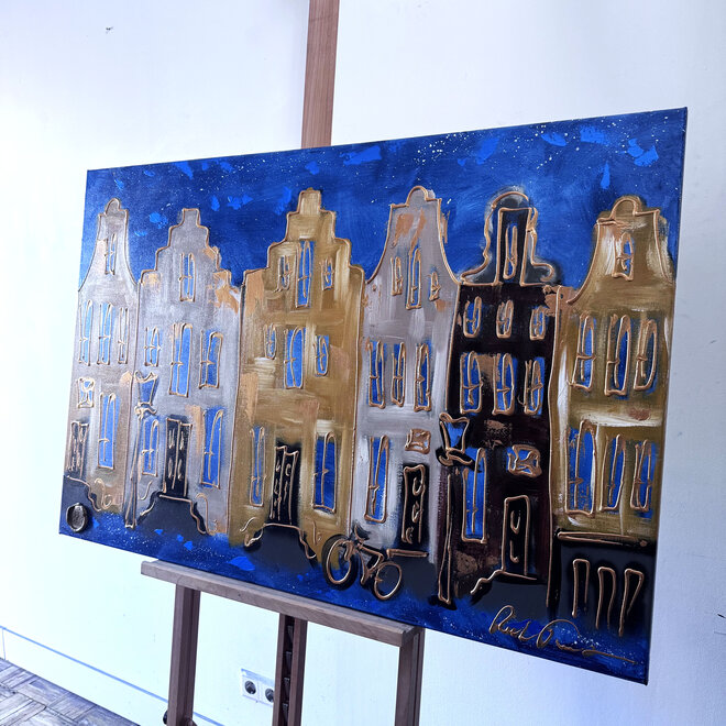 Painting- 80x120x2,5 cm - Rick Triest  -Amsterdamstarry night