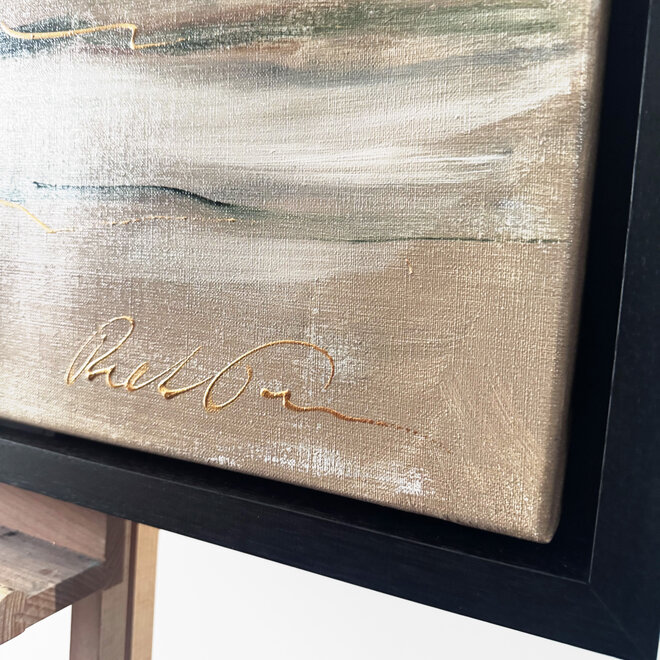 Painting- 100x100cm - Rick Triest - Dutch Windmill - Sepia & Green #7