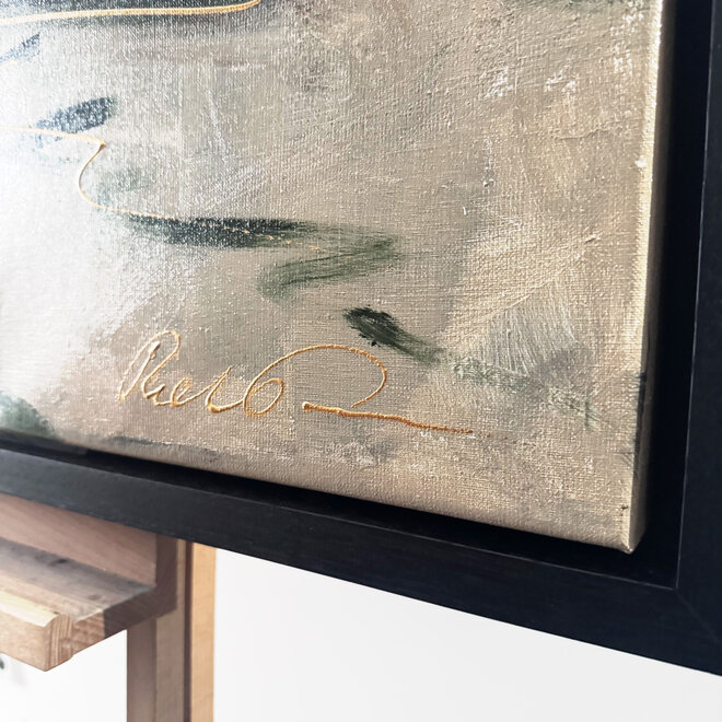 Painting-  100x100cm - Rick Triest - Dutch Windmill - Sepia & Green #6