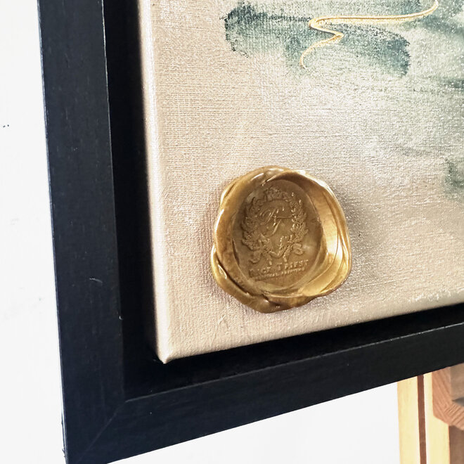 Painting-  100x100cm - Rick Triest - Dutch Windmill - Sepia & Green #6