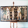 Painting-  100x200cm - Amsterdam LUXURY style - grachten gevels in omber & Gold #11