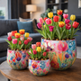 Designed by Rick Triest  TS Collection - Tulpen -Pot set van 3 Dutch Beauty spring D33 H28