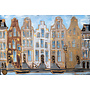 Painting- 80x120x4,5 cm - Rick Triest - Amsterdam Herengracht - Blue & Gold #142