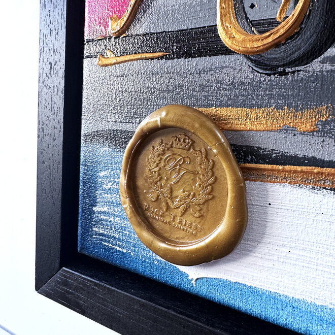 Painting- 80x120x4,5 cm - Rick Triest - Amsterdam Herengracht - Blue & Gold #148