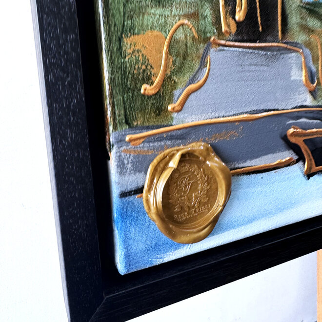 Painting- 80x120x4,5 cm - Rick Triest - Amsterdam Herengracht - Blue & Gold #135