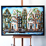 Painting- 80x120x4,5 cm - Rick Triest - Amsterdam Herengracht - Blue & Gold #135