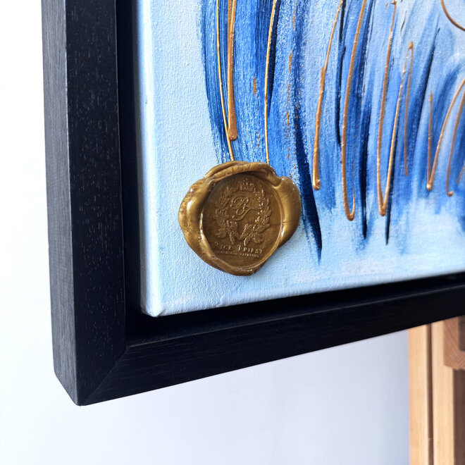 Painting- 80x120x4,5 cm - Rick Triest - Molen Holland Delft blauw & Gold - 3