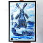 Painting- 80x120x4,5 cm - Rick Triest - Molen Holland Delft blauw & Gold - 2