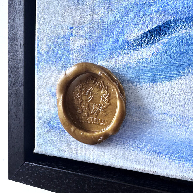 Painting- 80x120x4,5 cm - Rick Triest - Molen Holland Delft blauw & Gold - 1