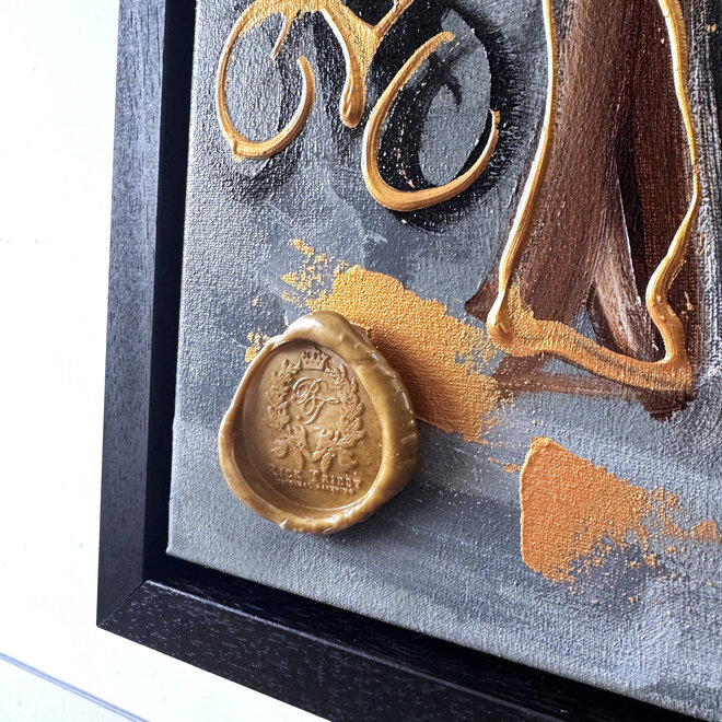 Painting- 80x120x4,5 cm - Rick Triest - Amsterdam Herengracht - Blue & Gold #131- Westertoren