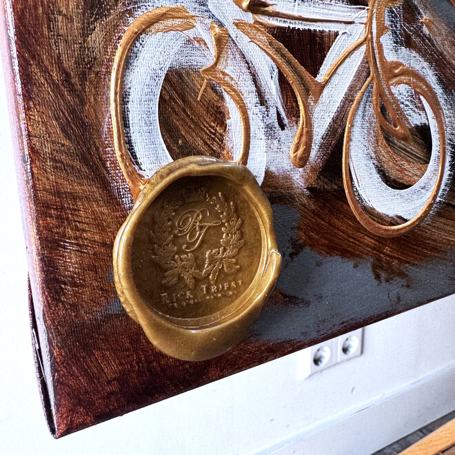 Painting- 120x150cm - Rick Triest - Amsterdam Prinsengracht - Blue & Gold #29