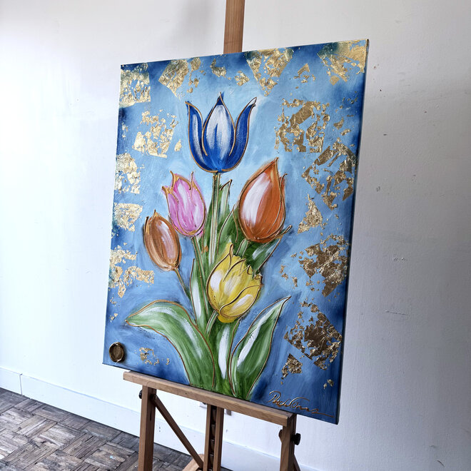 Painting - 80x100 cm - Rick Triest - Contemporary tulip composition #12