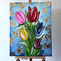 Schilderij - 80x100 cm - Rick Triest - Contemporary tulip composition #11