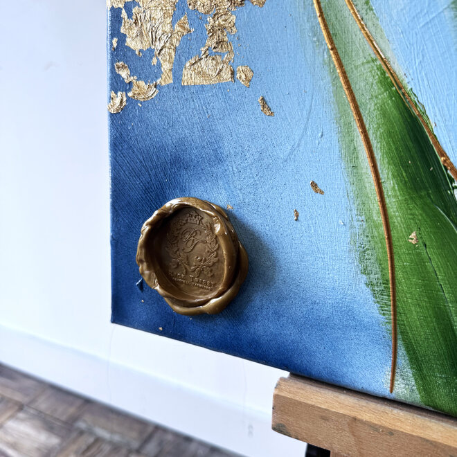 Schilderij - 80x80 cm - Rick Triest -  Contemporary tulip composition #10