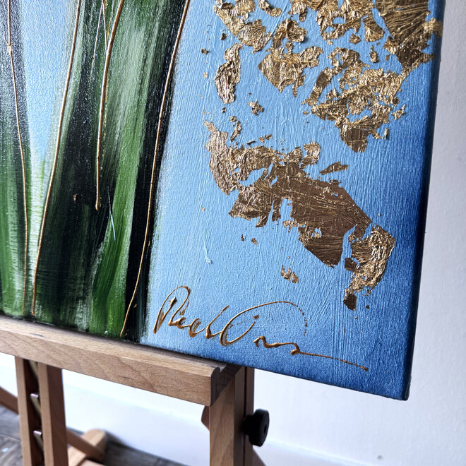 Schilderij - 80x80 cm - Rick Triest -  Contemporary tulip composition #9