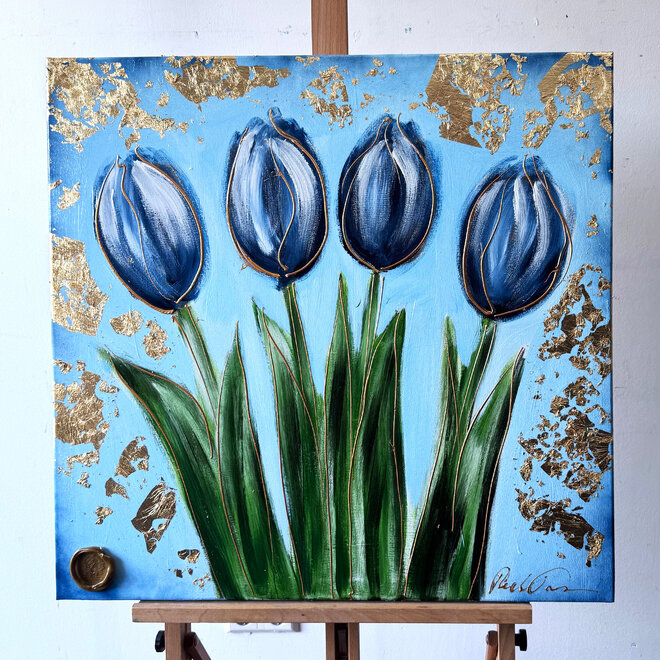 Painting  -80x80 cm - Tulpenmanie -  Contemporary tulip composition #9