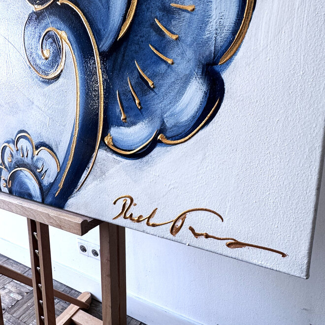 Schilderij - 80x120 cm - Rick Triest -  XL delft composition #2