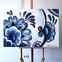 Painting  - 80x120 cm - Rick Triest -  XL delft composition #2