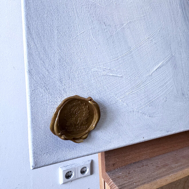 Painting  - 80x120 cm - Rick Triest -  XL delft tulp - Blue and gold - 4,5cm dik