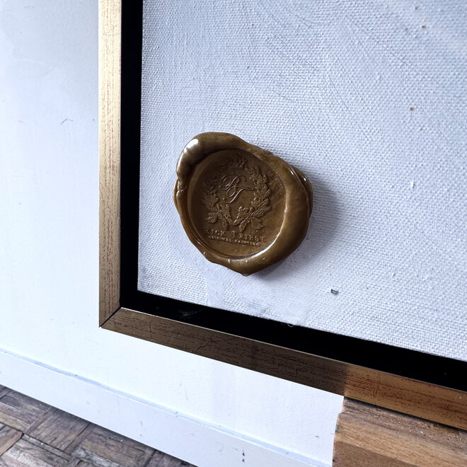 Painting  - 80x120x2 cm - Rick Triest -  XL delft tulp - Blue and gold - #1