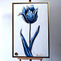 Schilderij - 80x120x2 cm - Rick Triest -  XL delft tulp - Blue and gold - #2