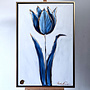 Schilderij - 80x120x2 cm - Rick Triest -  XL delft tulp - Blue and gold - #4
