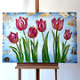 Schilderij - 70x100 cm - Rick Triest  - Contemporary tulip composition #17