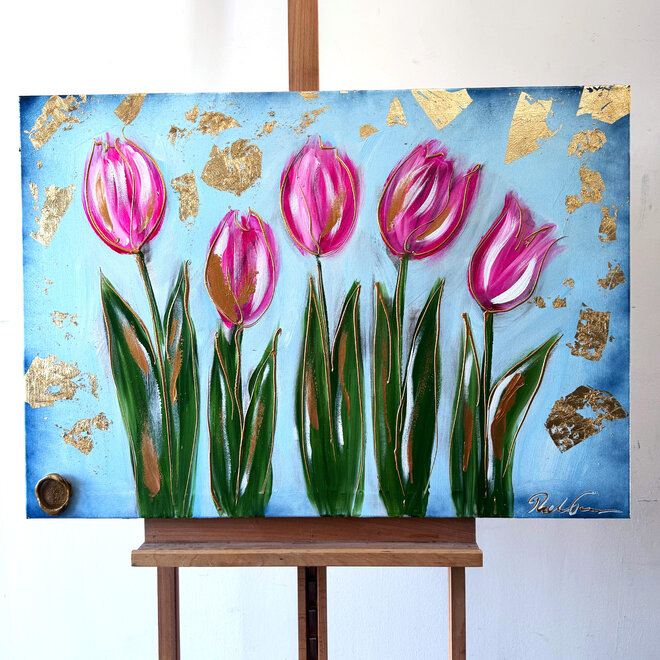 Painting  -70x100 cm - Tulpenmanie  - Contemporary tulip composition #7
