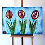 Schilderij - 70x100 cm - Rick Triest  - Contemporary tulip composition #6