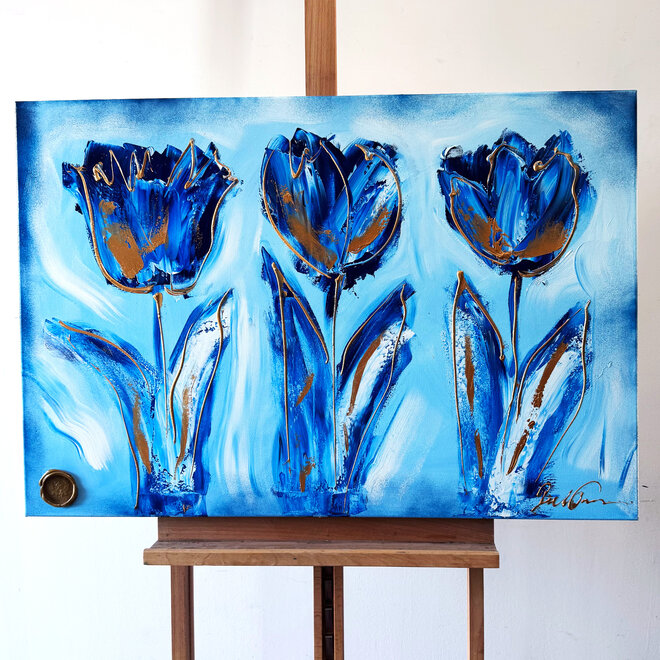Schilderij -70x100 cm - Tulpenmanie  - Contemporary tulip composition #5