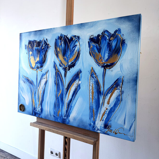 Painting  - 70x100 cm - Rick Triest  - Contemporary tulip composition #5