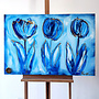 Schilderij - 70x100 cm - Rick Triest  - Contemporary tulip composition #4