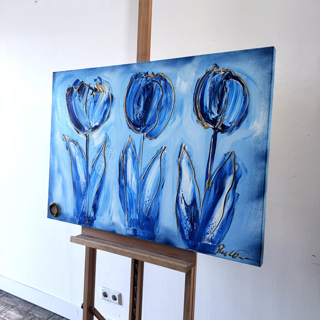 Schilderij - 70x100 cm - Rick Triest  - Contemporary tulip composition #4