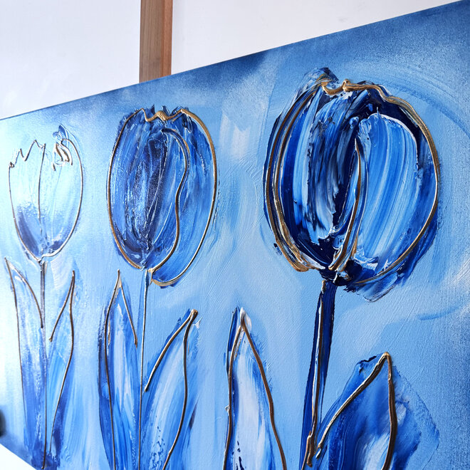 Schilderij - 70x100 cm - Rick Triest  - Contemporary tulip composition #4