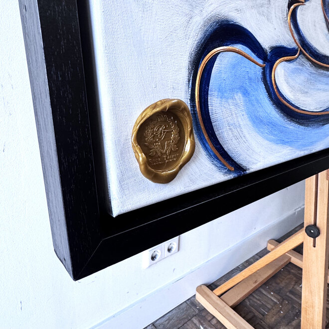 Painting- 100x150cm - Rick Triest - Delft Blauw - Rick's Mickey with Dutch flowers XL #3