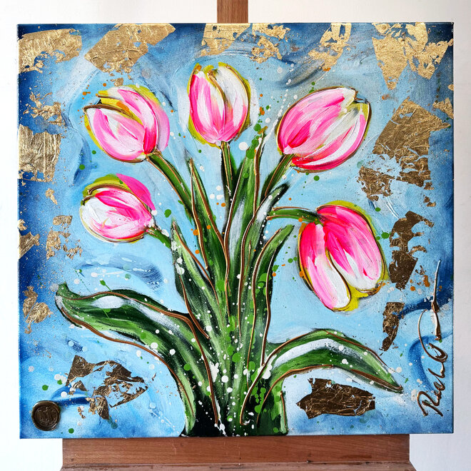 Painting- 70x70 cm  - Tulp mania # 17