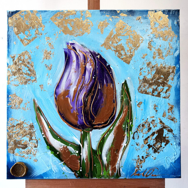 Schilderij-70x70 cm  - Rick Triest - Tulp mania # 16