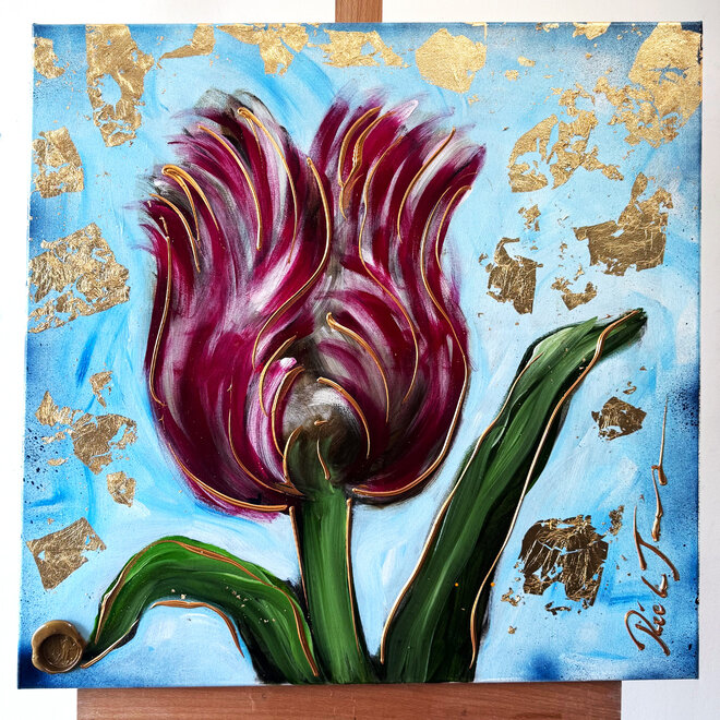 Schilderij- 70x70 cm  - Tulp mania # 15