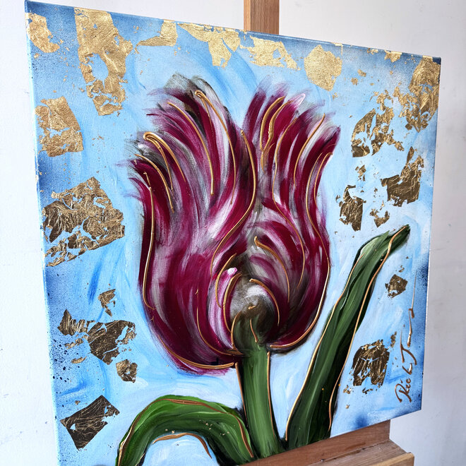 Schilderij-70x70 cm  - Rick Triest - Tulp mania # 15