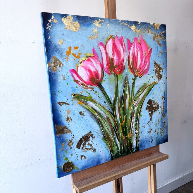 Painting- 70x70 cm  - Rick Triest - Tulp mania # 14