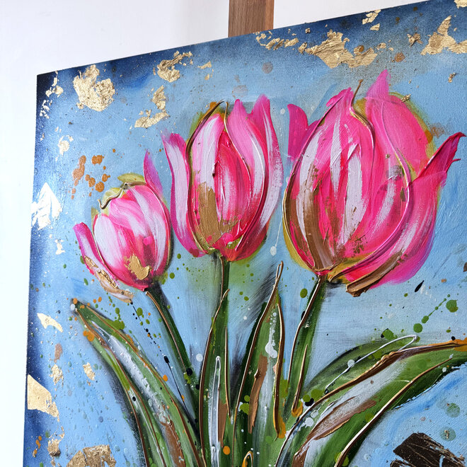 Schilderij-70x70 cm  - Rick Triest - Tulp mania # 14